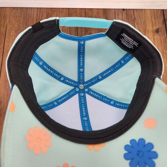 Swannies Golf Happy Flower Snapback Hat Cap Mint Green Rope Performance Sports - Picture 9 of 10